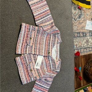 Janie and Jack Blue and Orange Plaid Jacket and Skirt